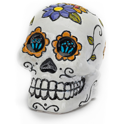 Mini Aquatic Ornament - White Sugar Skull 3 (3.8cm)