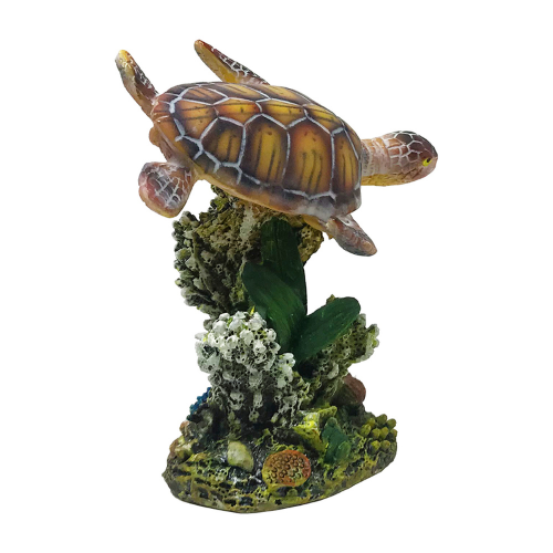 Aquatic Ornament - Sea Turtle & Coral (8.9cm)