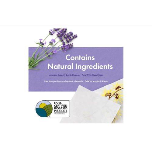 Plant Based Ear Wipes - Petkin Lavender (80pk)