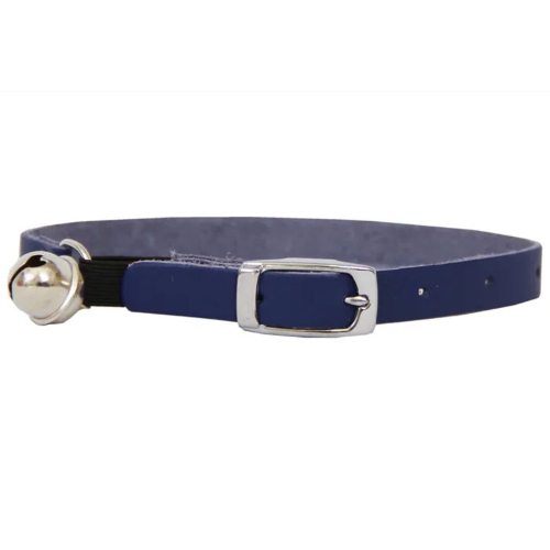 Kitten Safety Collar - Leather Blue (25cm)