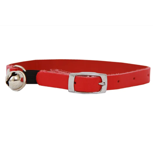 Kitten Safety Collar - Leather Red (25cm)