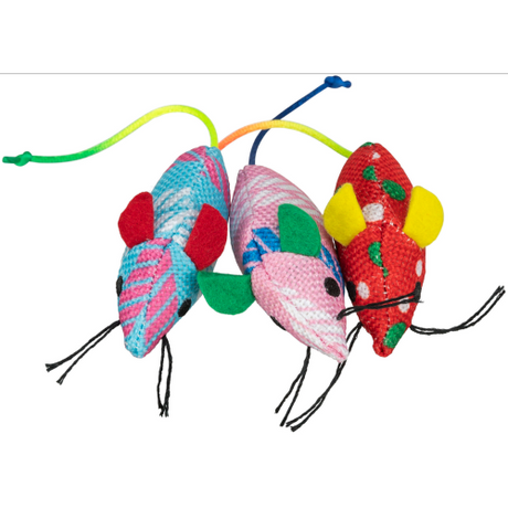 Colorful 7cm catnip mouse toys in a pack of 70, designed to engage and entertain your cat.