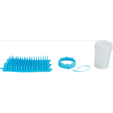 Blue paw cleaner in medium/large size, made of silicone and PP, effectively removes dirt while gently massaging.