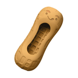 Chew toy shaped like a peanut with a treat pocket for peanut butter, designed for strong chewers and long-lasting fun.