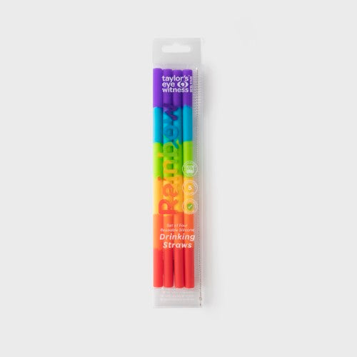 Reusable Drinking Straws - Taylors Rainbow (Set of 4 )