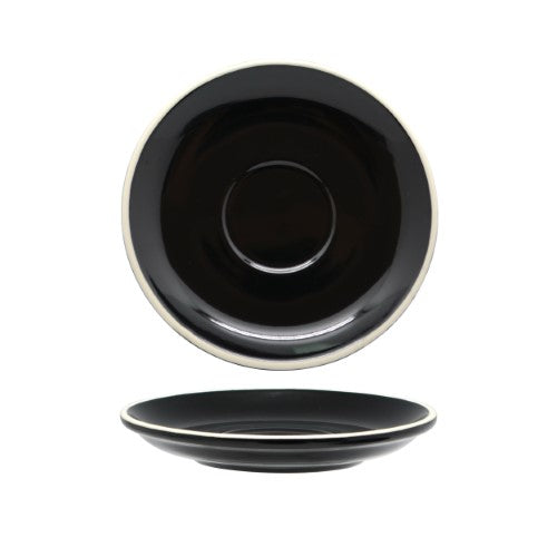 Long Black / Flat White Saucer - Rockingham Black 14cm (Box of 6)