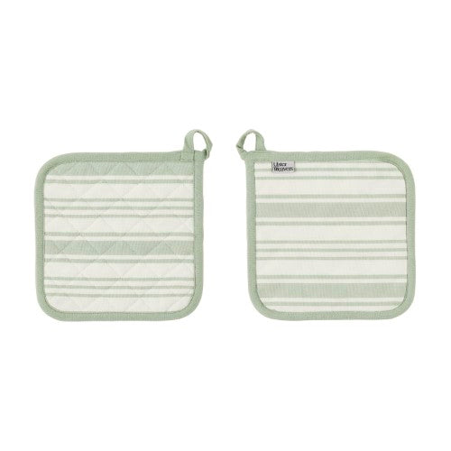 Cotton Pot Mat - Ulster Weavers Sage Stripe (21 x 21 x 0.5cm)