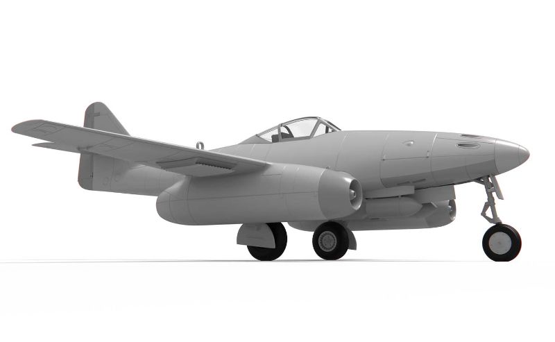 Highly detailed 1:72 scale model of the Messerschmitt ME262A-2A, the world's first jet fighter, with bomb hard points and precise construction.