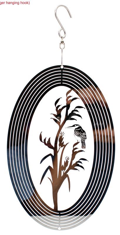 Wind Spinner - Oval Kingfisher 20cm (Set of 3)