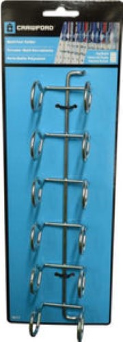 Durable wire pegboard hooks for organizing tools and hardware in garages, workshops, or craft spaces.