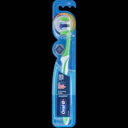 Oral-B Complete 5 Way Clean Manual Toothbrush with 5 cleaning zones for deep plaque removal and gum stimulation.