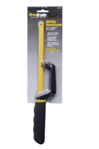 Utility Hacksaw/Padsaw Pro-Grade #31916 with impact-resistant handle and adjustable blade for precision cutting.