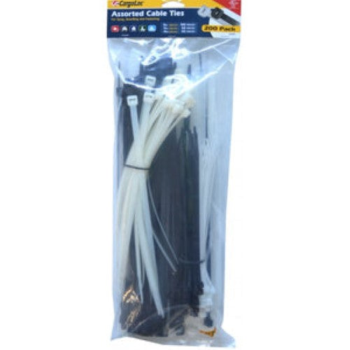 Cable Ties Black / Natural 200-Pce Assorted #32599 200 / 275 / 350mm Cargoloc