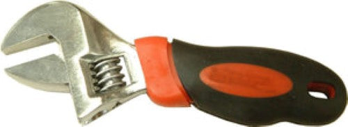 Stubby Adjustable Wrench With Rubber Grip