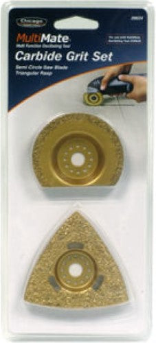 Multimate Carbide Grit 2-Piece Set #39624, includes a saw blade and rasp for precise cutting and grinding tasks.