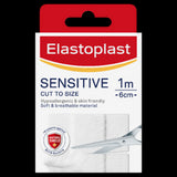 Elastoplast Sensitive Dressing 1m roll, hypoallergenic, latex-free, ideal for sensitive skin, cuts, and post-operative care.