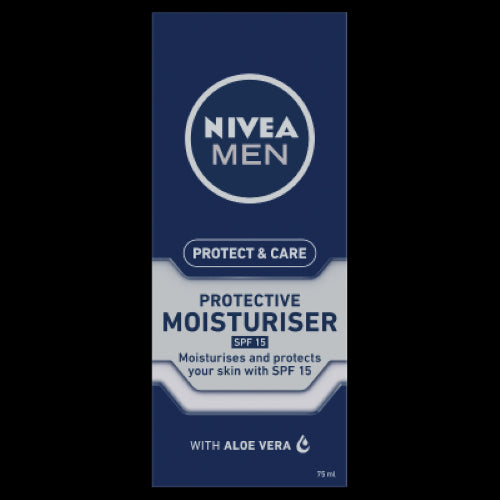 Nivea Men Protective Moisturiser SPF 15 in a 75ml tube, designed for deep hydration and protection against UV rays.