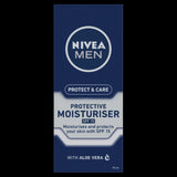 Nivea Men Protective Moisturiser SPF 15 in a 75ml tube, offering hydration and UV protection for active men’s skincare.