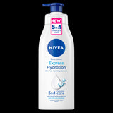 Nivea Express Hydration Body Lotion 400ml offers 48-hour moisture with a deep-penetrating formula for soft, smooth skin.