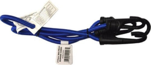 Bright blue 450mm bungee cords with durable hooks, perfect for securing cargo, tarps, and outdoor gear in a 2-pack.