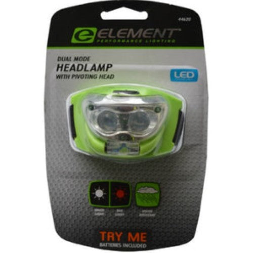 Headlamp Led Pivot Head With 3x Aaa Batteries #44620 Element