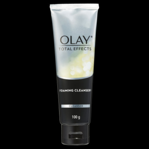 Olay Total Effects 7-In-1 Foaming Cleanser 100g offers gentle cleansing, minimizes pores, and fights dullness for radiant skin.