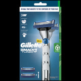 Gillette Mach 3 Turbo Razor with handle and two advanced cartridges for a smooth, close shave with 3D motion technology.