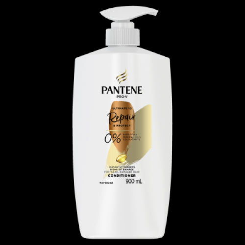 Pantene Pro-V Ultimate 10 Conditioner 900ml for repairing weak hair, infused with Pro-V Nutrient Blend for shine and moisture.