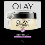 Olay Total Effects 7-In-1 Night Cream: 50g anti-aging moisturizer with vitamins, antioxidants, and fast-absorbing hydration for fresh skin.