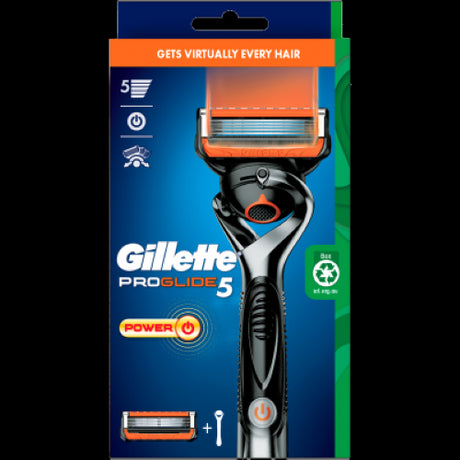 Gillette ProGlide 5 Razor with FlexBall technology for a close, smooth shave and precision trimmer for facial hair grooming.