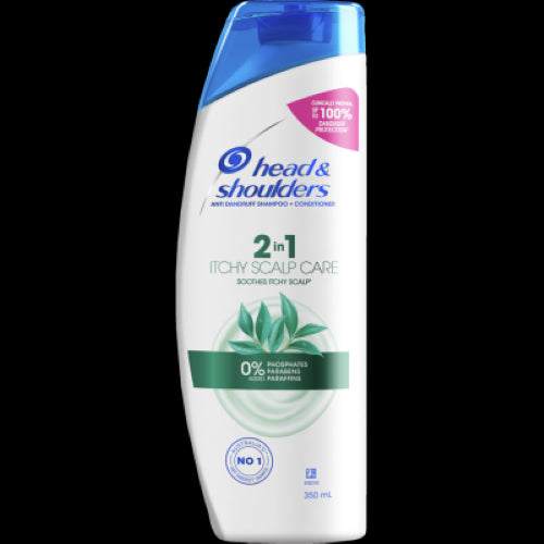 Head & Shoulders 2 in 1 Shampoo & Conditioner for anti-dandruff and itchy scalp care, 350ml for soft, flake-free hair.