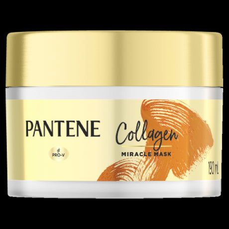 Pantene Pro-V Collagen Miracle Mask 190ml, a revitalizing treatment for damaged hair, delivering hydration and shine in five minutes.