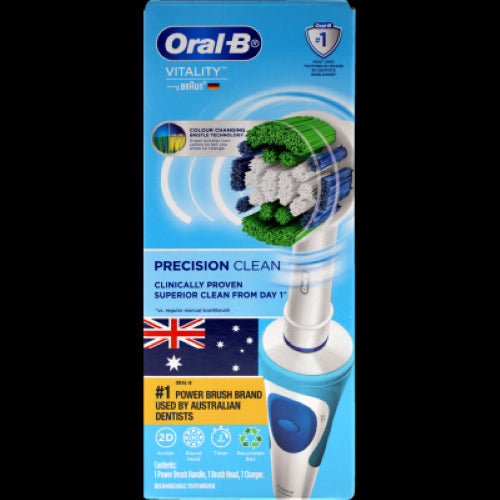 Oral-B Precision Clean Electric Brush Kit 1pk with advanced 3D cleaning action for superior plaque removal and healthier gums.