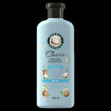 A 400ml bottle of Herbal Essences Classic Coconut Hydrating Conditioner, enriched with coconut water for soft, revitalized hair.