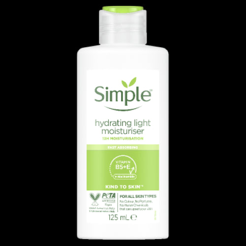 Lightweight moisturiser with pro-vitamin B5 and vitamin E, hydrating skin for 12 hours without greasy residue.