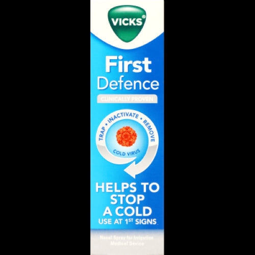 Vicks First Defence Nasal Spray (15ml) is a cold prevention spray that traps, inactivates, and removes cold viruses efficiently.