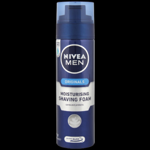 Nivea Men Moisturising Shaving Foam 200ml, enriched with Aloe Vera and Pro-Vitamin B5 for a soothing, hydrating shave.