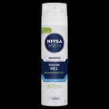 Nivea Men Sensitive Shaving Gel 200ml offers soothing care for sensitive skin, preventing irritation with Chamomile and Vitamin E.