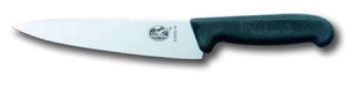 Victorinox carving knife with 5.2 cm stainless steel blade and ergonomic black handle, perfect for precise slicing and comfort.