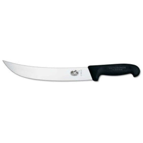 Victorinox Steak Cimeter Knife, 31cm curved blade with black handle, ideal for precise butchering and slicing large cuts of meat.