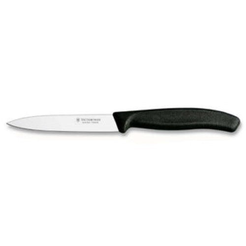 Victorinox Vegetable Knife 6.7703 with 10cm blade and black ergonomic handle, ideal for precision vegetable preparation.