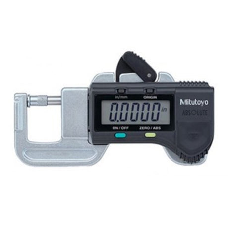 Mitutoyo Quick-Mini Digimatic Micrometer 12mm for precise measurement of small objects, featuring 0.01mm resolution and lightweight design.