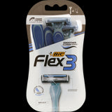 Bic 3 Blade Shaver 4pk: Four shavers with three precision blades for a close, comfortable shave, ideal for sensitive skin.