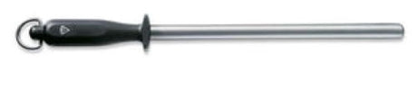 27cm diamond-coated sharpening steel with black handle, ideal for maintaining kitchen knife precision and sharpness.