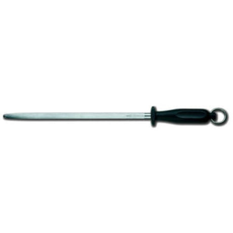 Butchers Steel 7.8513 by Victorinox with 30cm round blade and ergonomic black handle for precision knife sharpening.