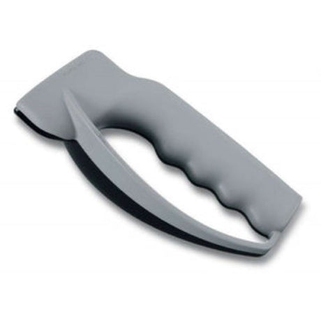 Ergonomic Victorinox knife sharpener with guard, featuring durable V-shaped carbide plates for effortless, precision sharpening.