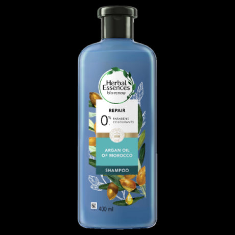 Herbal Essences Bio: Renew Repair Shampoo with argan oil, nourishes and revitalizes hair, safe for color-treated hair.