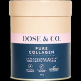 Dose & Co Unflavoured Pure Collagen Peptides 200g, a beauty formula for hydrated skin, strong nails, and vibrant hair.