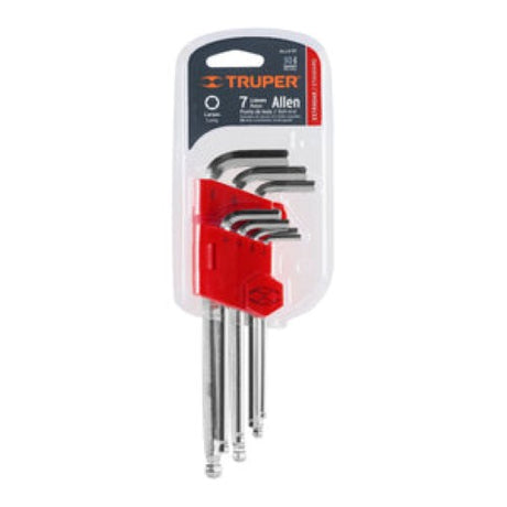 Long Arm Hex Key Set with 7 Imperial sizes, crafted from durable chrome vanadium alloy for professional and DIY use.