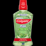 Colgate Fresh Tea Mouthwash 500ml, an antibacterial mouthwash, offers long-lasting freshness with a refreshing tea flavor.